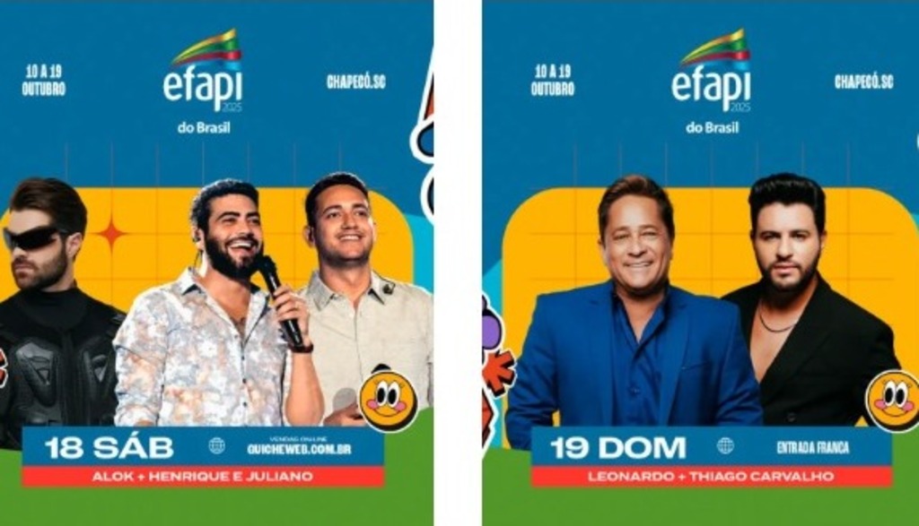 Shows nacionais, exposições e atrações para todos em Chapecó